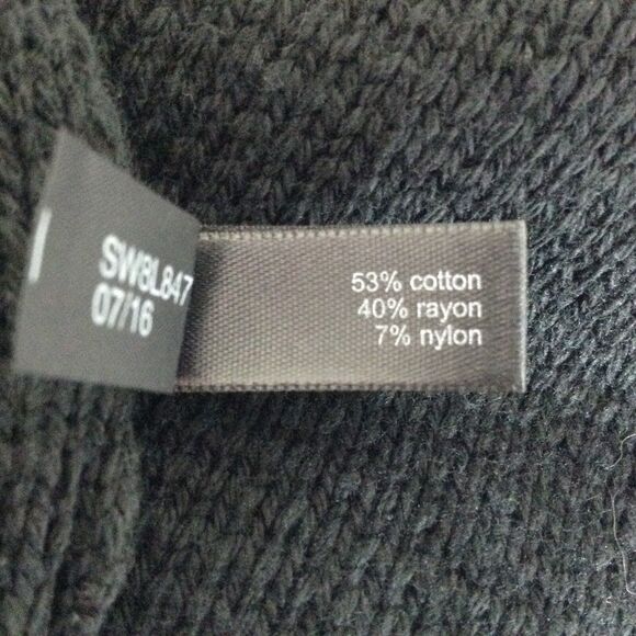 NWT The Limited Cardigan XS Black Chunky Knit Trim Slouchy Oversize Sweater $70 - Picture 6 of 6